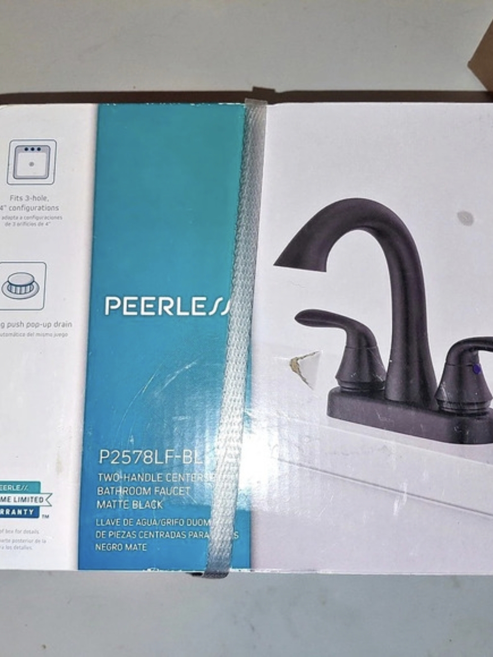 Peerless P2578LF-BL Two-Handle Bathroom Faucet in Black NWT